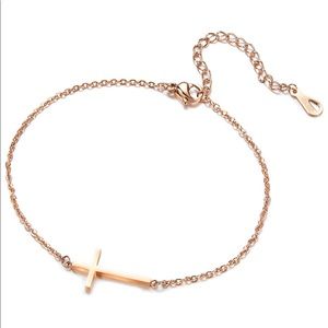 Fesciory Stainless Steel Cross Anklet